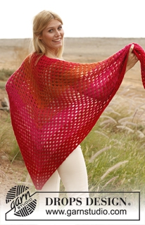 gehaakte omslagdoek van DROPS Gehaakte omslagdoek van DROPS